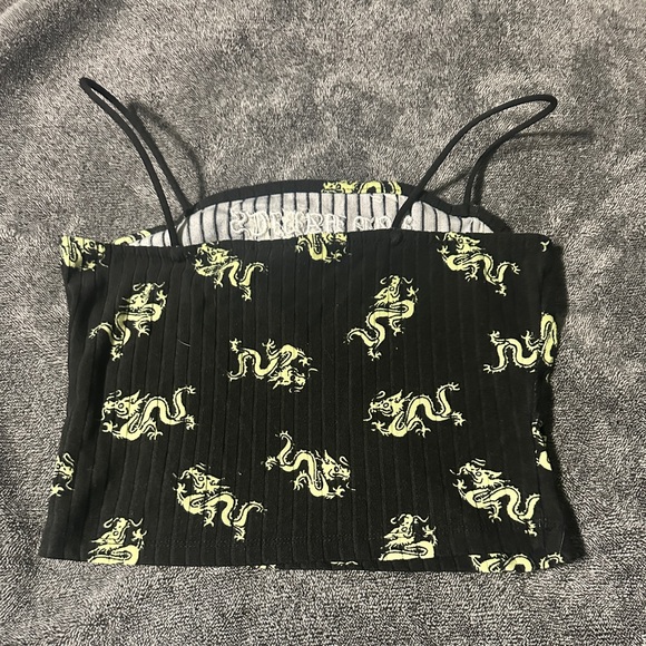 Bad Habits Green and Black Dragon Crop Top. Rue 21 - Picture 3 of 3